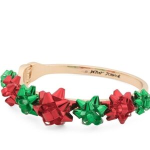 ❤️🔹️Betsey Johnson 🔹️Christmas Bow Hinged Bangle Bracelet